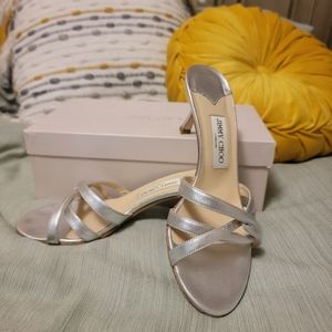 Jimmy Choo Metallic Silver Heels